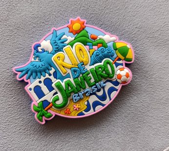 Ímã Rio De Janeiro RJ Arara Feliz Oval – Ímã de Geladeira