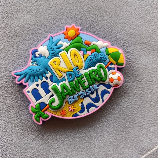 Ímã Rio De Janeiro RJ Arara Feliz Oval – Ímã de Geladeira