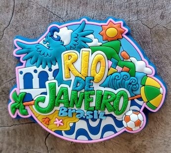 Ímã Rio De Janeiro RJ Arara Feliz Oval – Ímã de Geladeira